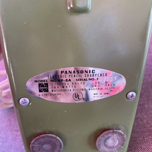 Vintage PANASONIC Green Electric Pencil Sharpener Point-O-Matic KP-8A EUC - Picture 5 of 10